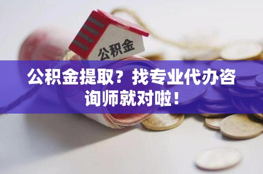 邵武公积金提取？找专业代办咨询师就对啦！